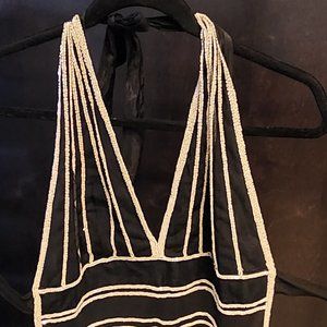 Y2K Charlotte Russe backless beaded halter size L